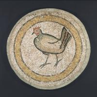 Roman Syria  Mosaic depicting a rooster, AD 450–550  Gift of Professor and Mrs. Meyer Abrams Cornell University Johnson Museum of Art