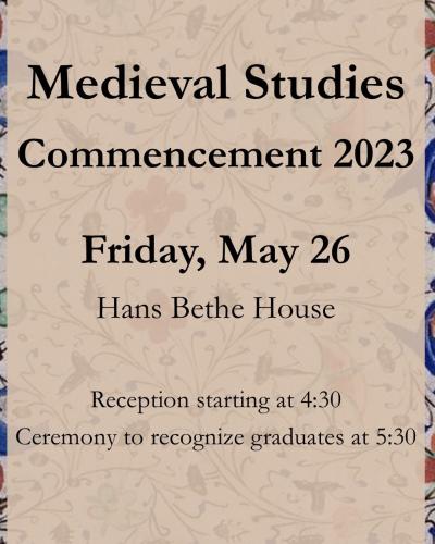 Medieval Studies Commencement invite 2023