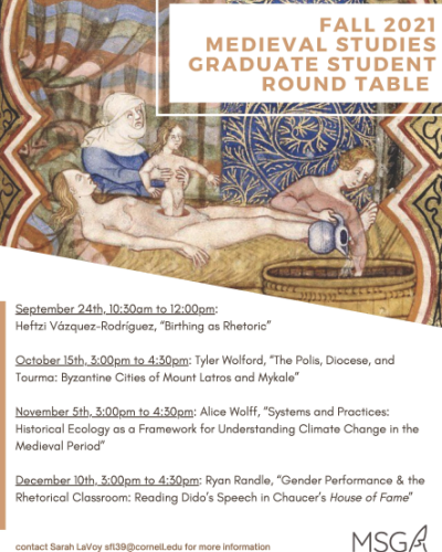 Fall 2021 Medieval studies graduate student Round table schedule